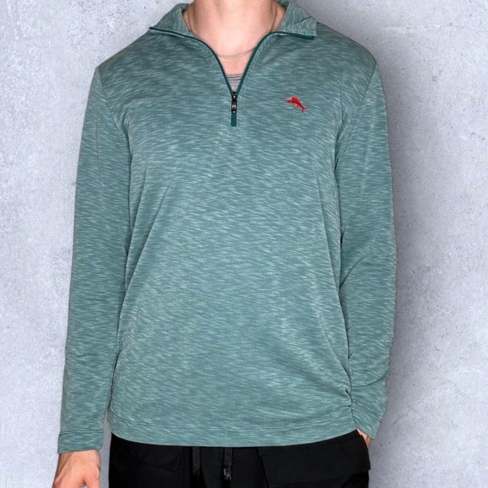 Tommy Bahama Green Quarter-Zip Shirt